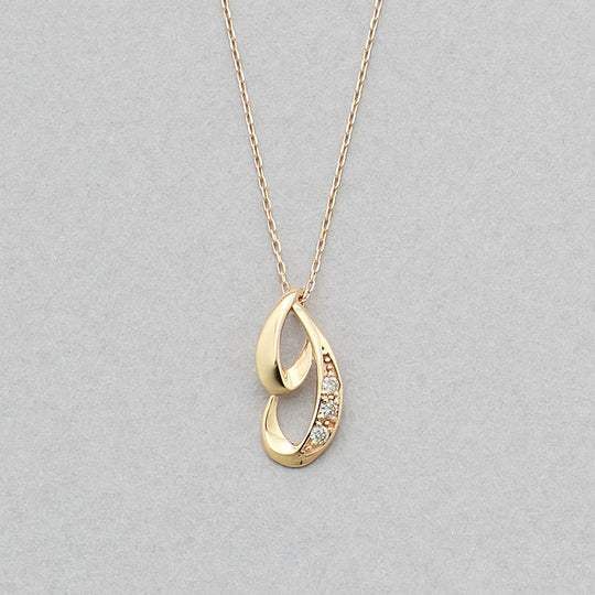 K10 イエローゴールド ダイヤモンド ネックレス