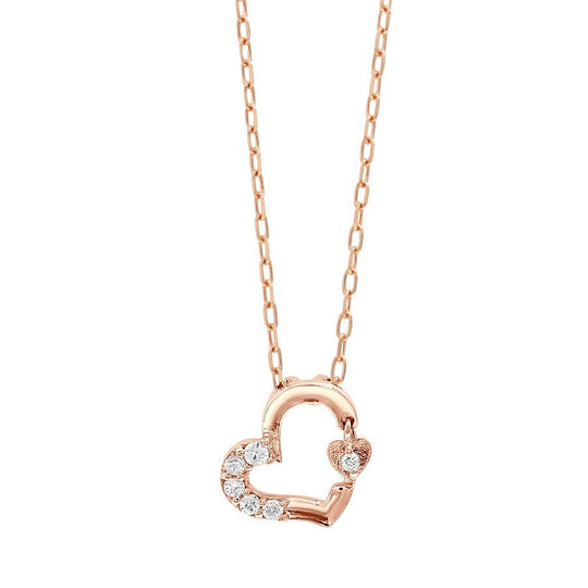【WEB限定】K10 ピンクゴールド ダイヤモンド ハート ネックレス