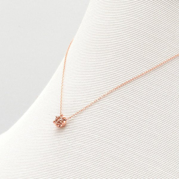 K10 ピンクゴールド ダイヤモンド ネックレス（0.2ct）