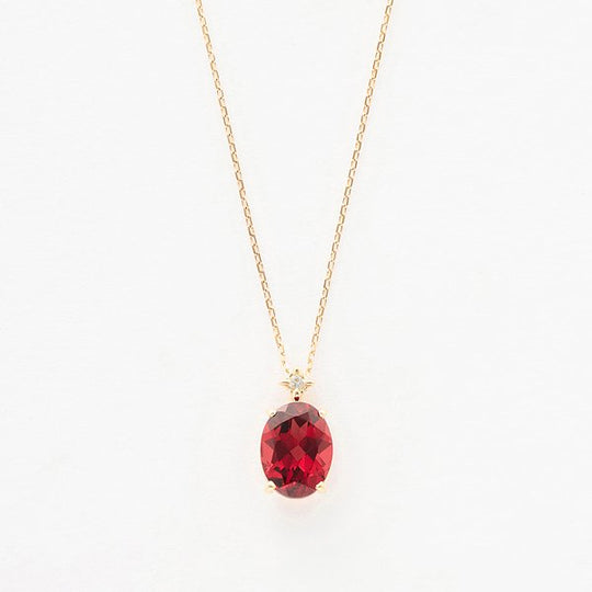 1月誕生石 K10 イエローゴールド ガーネット ネックレス