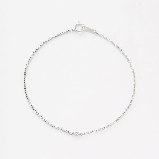 K18 ホワイトゴールド ダイヤモンド ブレスレット（0.011ct）